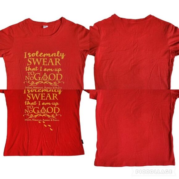 Hiclol red Harry Potter I solemnly swear that I'm up to no good t shirt sz M - Picture 3 of 12
